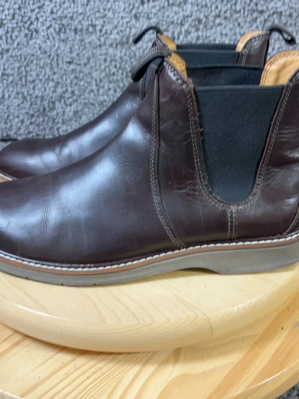 Cole Haan Morris Chelsea Boots Mens Size 9.5 Dark Brown Leather Pull On Ankle
